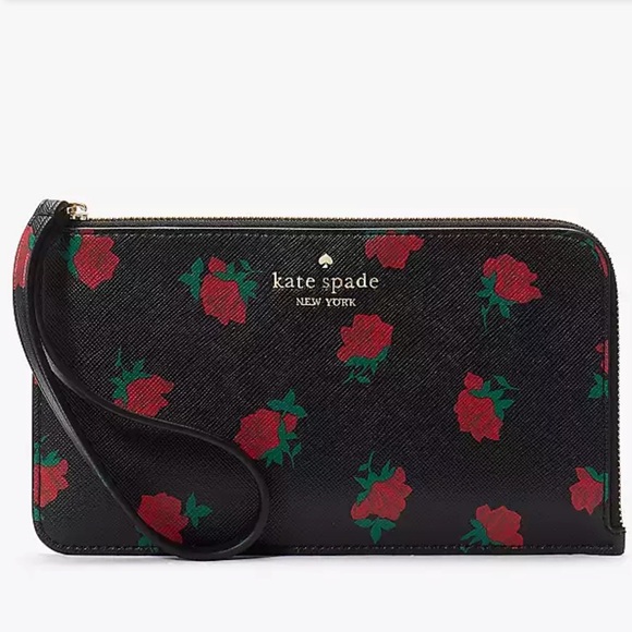 kate spade Handbags - Kate Spade Lucy Medium L-Zip Wristlet
COLOR:
Black Multi
NWT